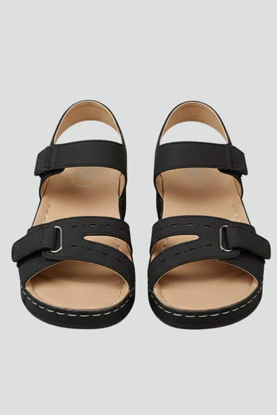 Angela | Damen-Keilsandalen mit Schlaufenriemen im Zehenbereich