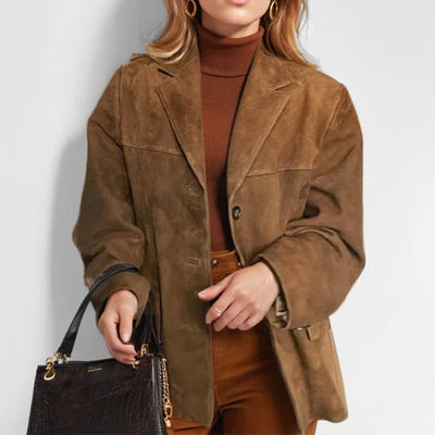 Pauline | Damen Urban Style Locker Sitzende Lederjacke