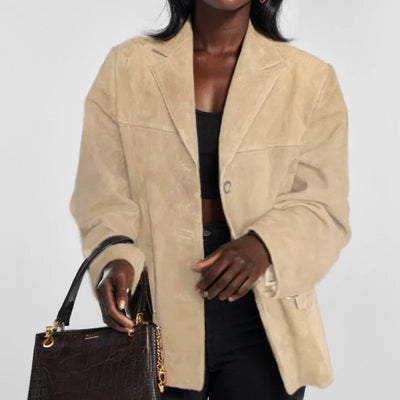 Pauline | Damen Urban Style Locker Sitzende Lederjacke