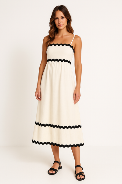 Helga | Damen A-Linien-Maxikleid mit Spaghettiträgern