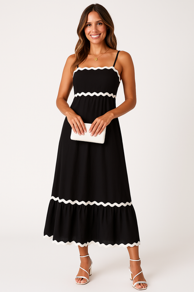 Helga | Damen A-Linien-Maxikleid mit Spaghettiträgern
