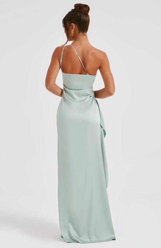 Petra | Damen One-Shoulder Maxikleid Mit Schlitz