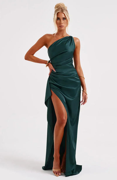 Petra | Damen One-Shoulder Maxikleid Mit Schlitz