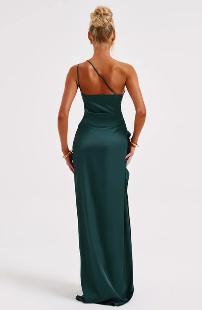 Petra | Damen One-Shoulder Maxikleid Mit Schlitz