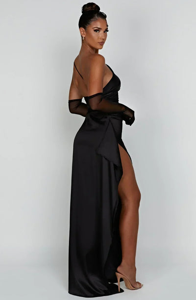 Petra | Damen One-Shoulder Maxikleid Mit Schlitz
