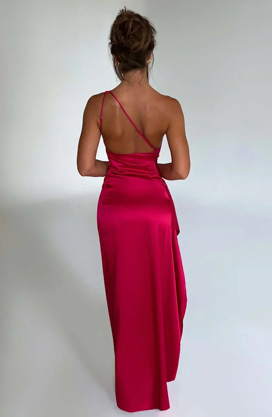 Petra | Damen One-Shoulder Maxikleid Mit Schlitz