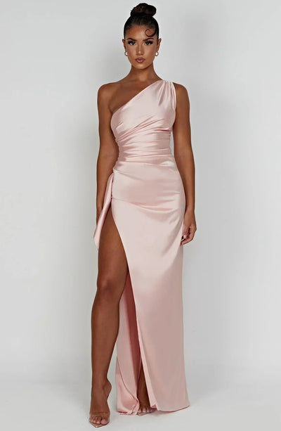 Petra | Damen One-Shoulder Maxikleid Mit Schlitz
