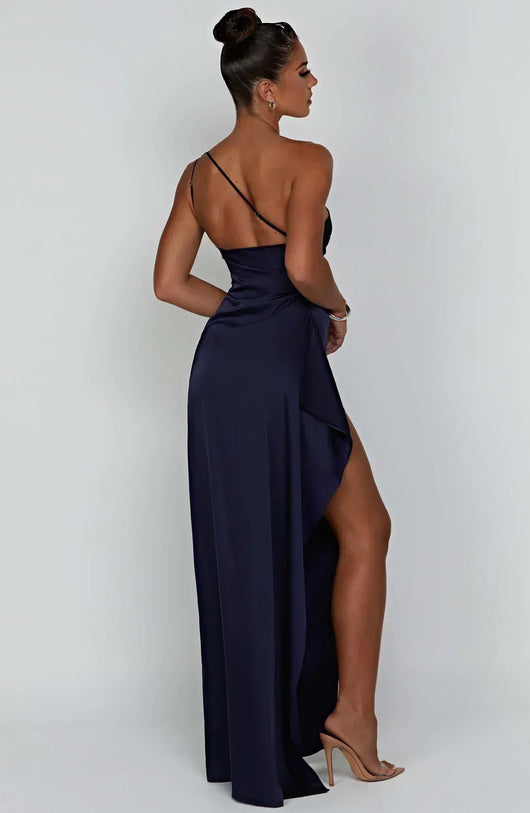 Petra | Damen One-Shoulder Maxikleid Mit Schlitz