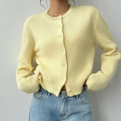 Bettina | Damen Frühlings Cardigan Mit Kragen Und Knöpfen