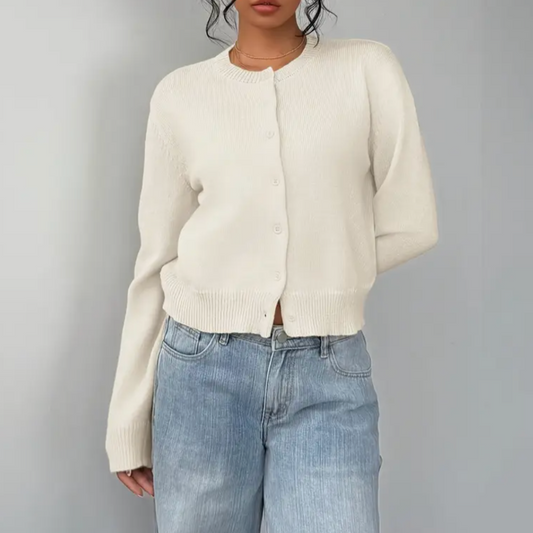 Bettina | Damen Frühlings Cardigan Mit Kragen Und Knöpfen