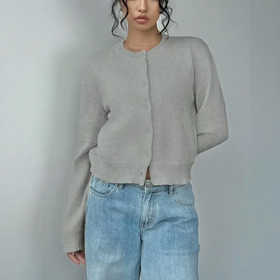 Bettina | Damen Frühlings Cardigan Mit Kragen Und Knöpfen