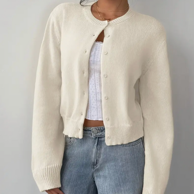 Bettina | Damen Frühlings Cardigan Mit Kragen Und Knöpfen