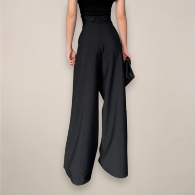 Christa | Damen Hochtaillierte Weite Hose