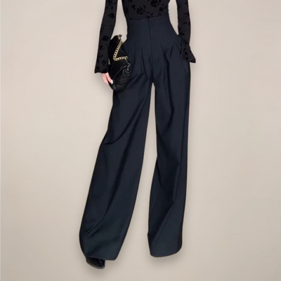 Christa | Damen Hochtaillierte Weite Hose
