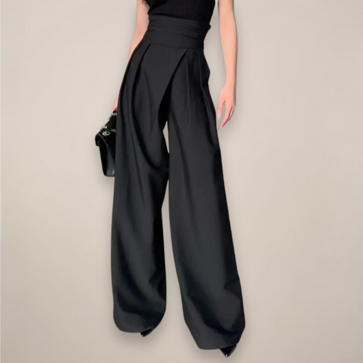 Christa | Damen Hochtaillierte Weite Hose
