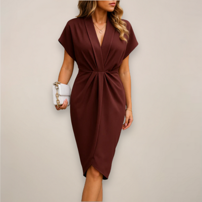 Leonie | Damen Midi-Wickelkleid für besondere Anlässe