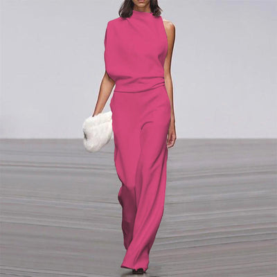 Viviane | Damen Ein Schulter Jumpsuit mit Weitem Bein