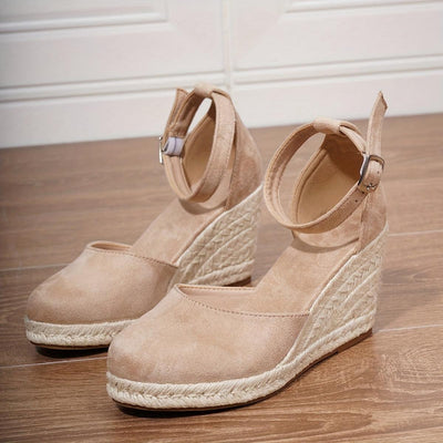 Anna | Damen Lässige Keilsandalen mit Knöchelschnalle