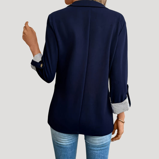 Theresa | Damen Maßgeschneiderter Einreihiger Blazer mit Hochgekrempelten Ärmeln