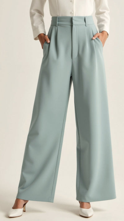 Gabriela | Damen Frühjahrs Hochtaillierte Weite Hose