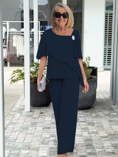 Doris | Damen Elegantes Zweiteiliges Abend Set Mit Top Und Hose