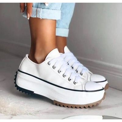 Elfriede | Damen Schnürung Plattform Freizeit Sneaker