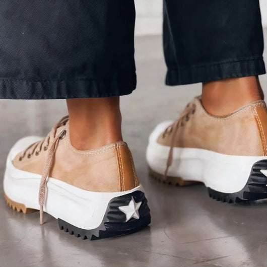Elfriede | Damen Schnürung Plattform Freizeit Sneaker