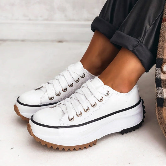 Elfriede | Damen Schnürung Plattform Freizeit Sneaker