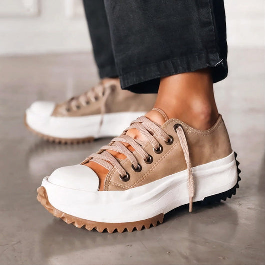 Elfriede | Damen Schnürung Plattform Freizeit Sneaker
