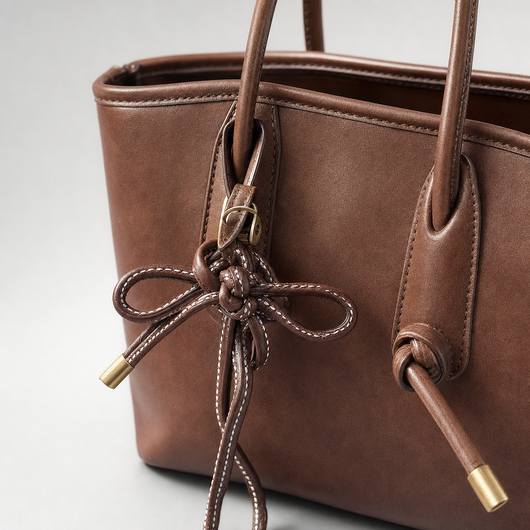Close-up of the buckled leather tie on the Amberley Vintage Shoulder Bag