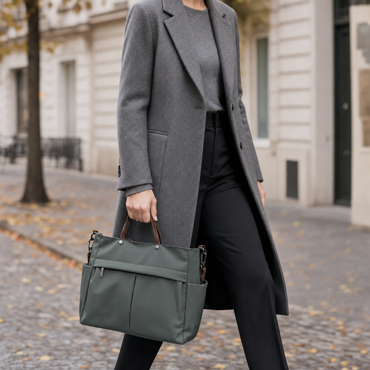 Woman carrying the Ashdon Commuter Tote