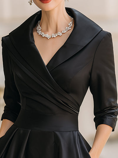 Helga | Damen Frühlings-Klassisches Wickel-Midikleid