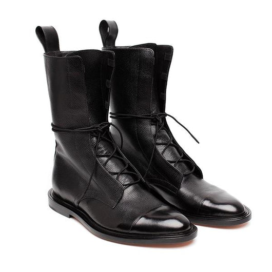 Doris | Damen Elegante Spitzstiefel mit Blockabsatz