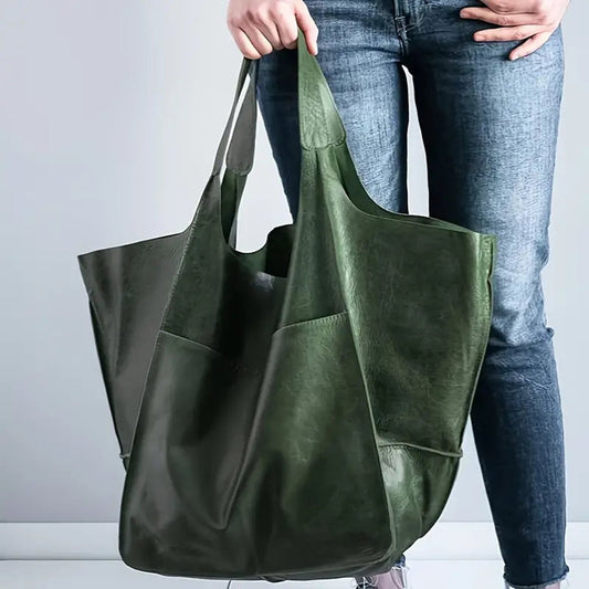 Charlotte | Übergroße Veganleder Tote Bag mit Magnetverschluss