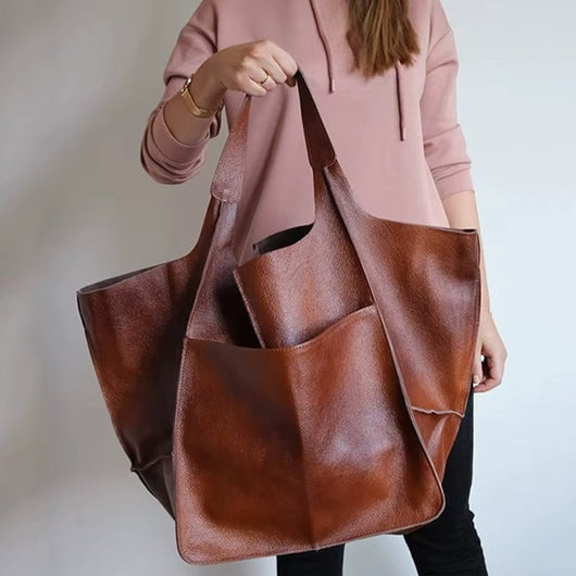 Charlotte | Übergroße Veganleder Tote Bag mit Magnetverschluss