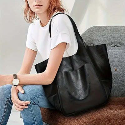 Charlotte | Übergroße Veganleder Tote Bag mit Magnetverschluss