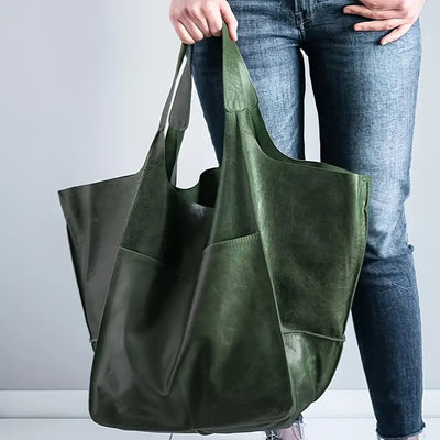 Charlotte | Übergroße Veganleder Tote Bag mit Magnetverschluss