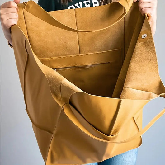 Charlotte | Übergroße Veganleder Tote Bag mit Magnetverschluss