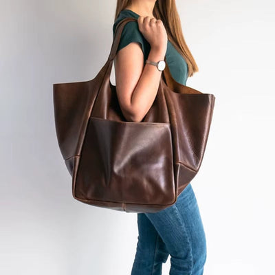 Charlotte | Übergroße Veganleder Tote Bag mit Magnetverschluss