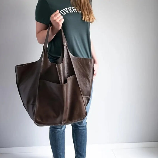 Charlotte | Übergroße Veganleder Tote Bag mit Magnetverschluss