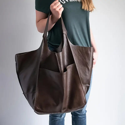 Charlotte | Übergroße Veganleder Tote Bag mit Magnetverschluss