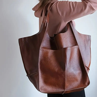 Charlotte | Übergroße Veganleder Tote Bag mit Magnetverschluss