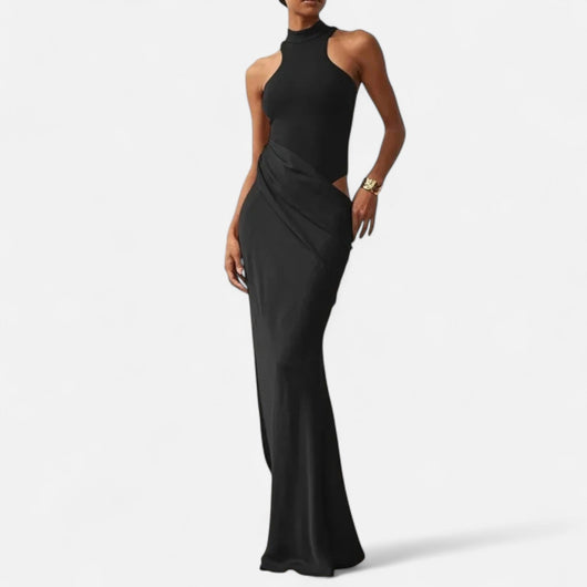 Kerstin | Damen Maxikleid mit Cut-Out und Neckholder