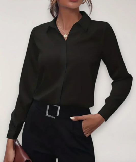 Stefanie | Damen Maßgeschneiderte Bluse mit Knopfleiste für Büro-Outfits