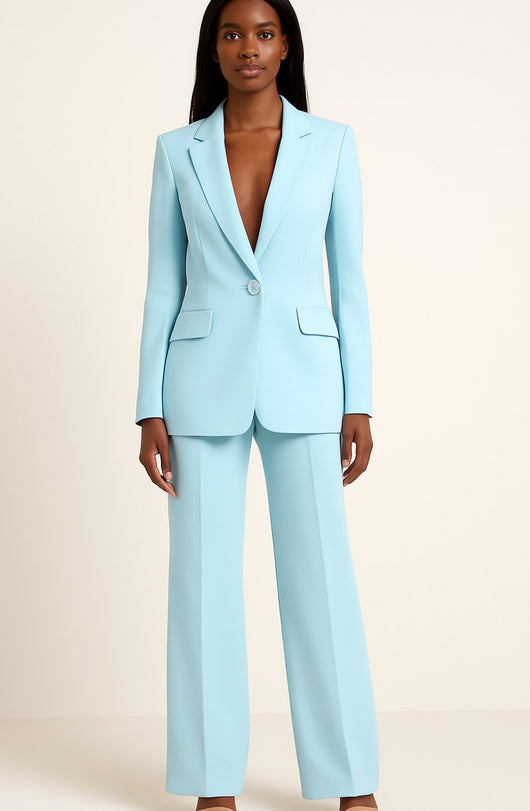 Hannah | Blazer Hosen Set für Damen Einknöpfiger Anzug Set Damen Elegant