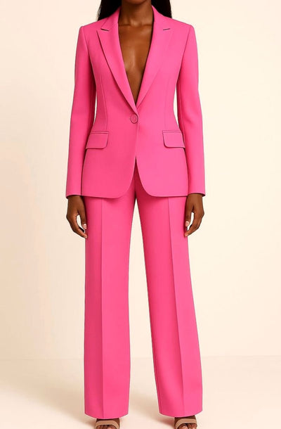 Hannah | Blazer Hosen Set für Damen Einknöpfiger Anzug Set Damen Elegant