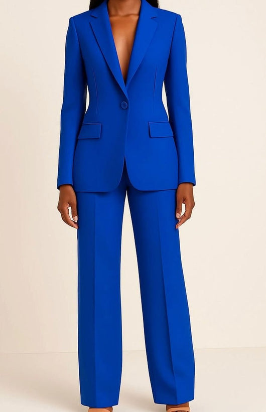 Hannah | Blazer Hosen Set für Damen Einknöpfiger Anzug Set Damen Elegant