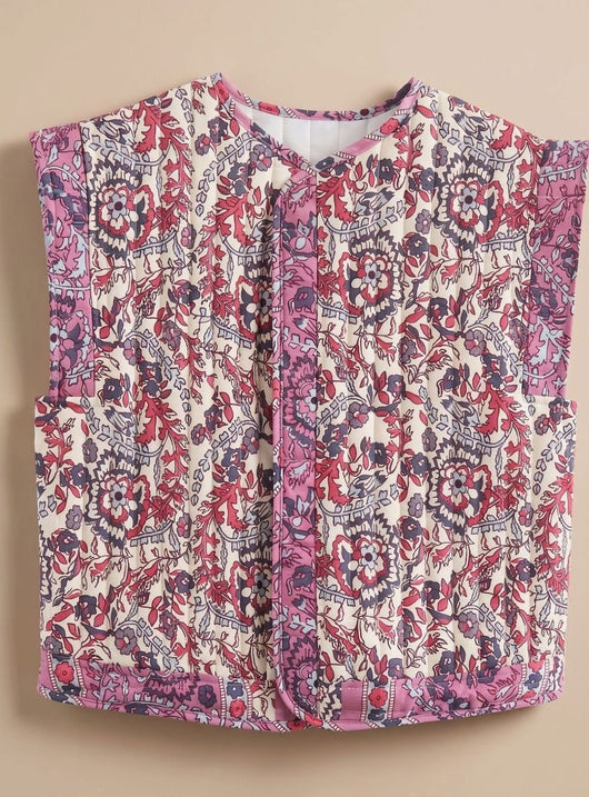 Hannah | Bodywarmer Damen gesteppte Blumen-Weste mit Seitentaschen