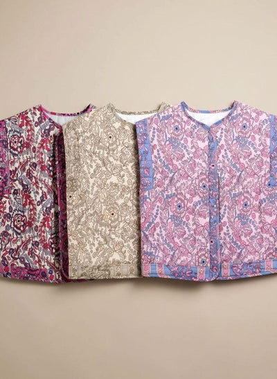 Hannah | Bodywarmer Damen gesteppte Blumen-Weste mit Seitentaschen