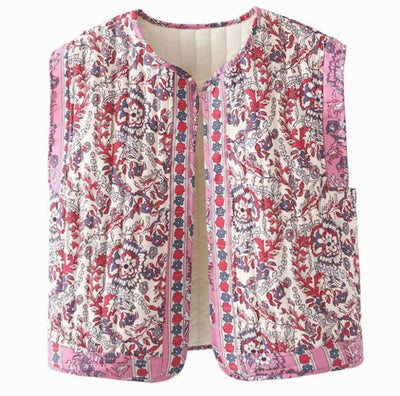 Hannah | Bodywarmer Damen gesteppte Blumen-Weste mit Seitentaschen